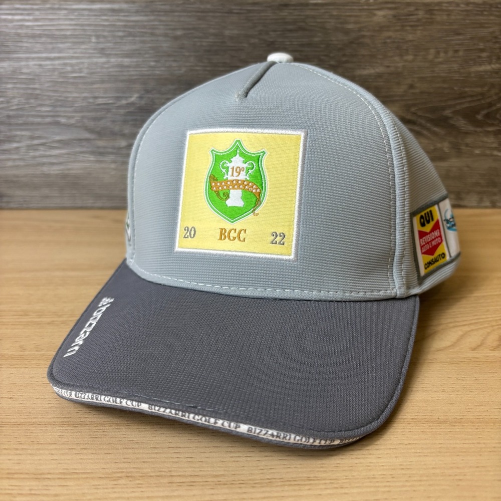 Bizzarri Golf Cup Hat Cap Strap Back Black Gray Embroidered Mens
